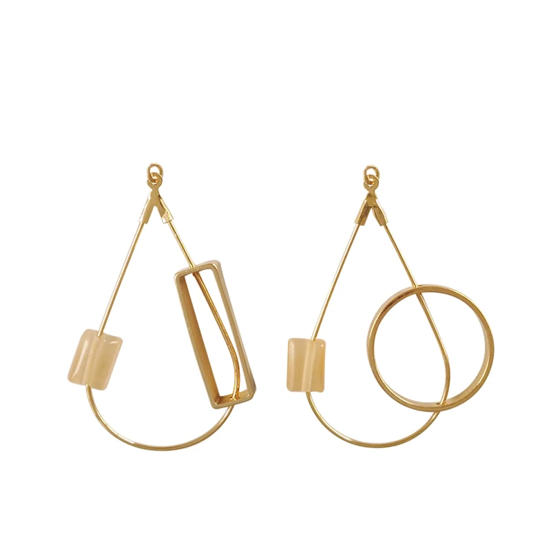 

Korea Metal Geometric Teardrop Clip on Earrings Non Piercing Earrings Femme Tear Water Drop Shape Long Earrings for Wedding