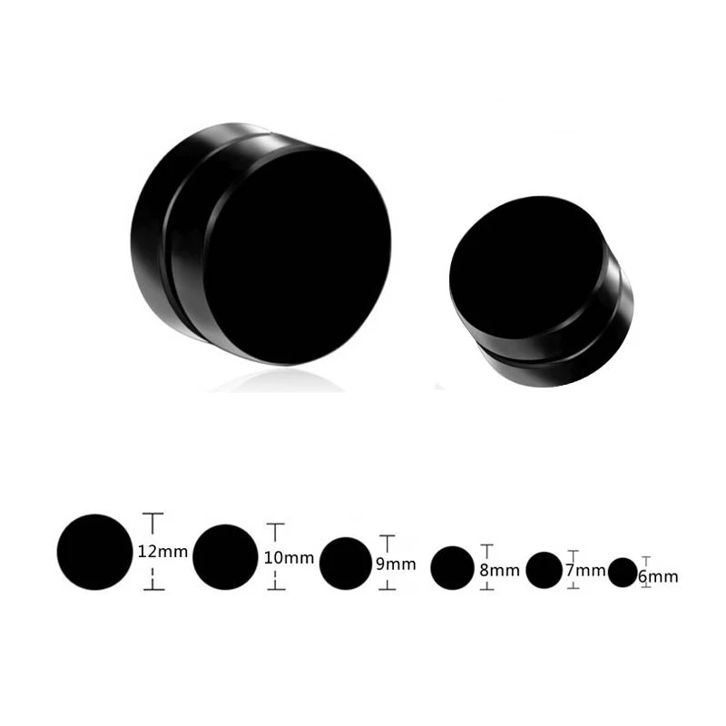 Черные двухсторонние магнитные серьги из нержавеющей стали для мужчин магнитные серьги с запонкой без пирсинга мужские серьги без пирсинга