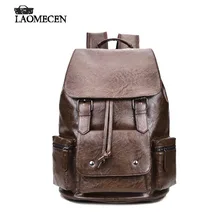 De alta calidad de la manera de la vendimia ocasional mochilas de viaje de cuero mochila back pack mochila masculina mochila de cuero con estilo británico