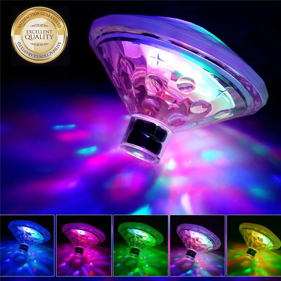 

Whirlpool Pool Lighting Led Underwater Light Floating Lights Bath tub Disco light with 5 different modes shows for Spa, Bath