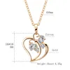Trendy Cubic Zirconia Butterfly Heart Necklace Pendant Women Gold Color Neck Chain For Women Jewelry collier femme 2022 ► Photo 2/3
