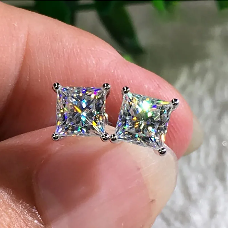 

Simple Geometric Stud Earring Square Popular Ladies Personality 2019 Zircon Precious New Stone Earrings