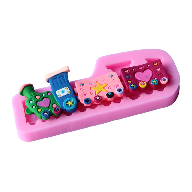 Tren-lindo-Forma-Fondant-Cake-Moldes-de-Jab-n-de-Chocolate-Para-Hornear-E261_