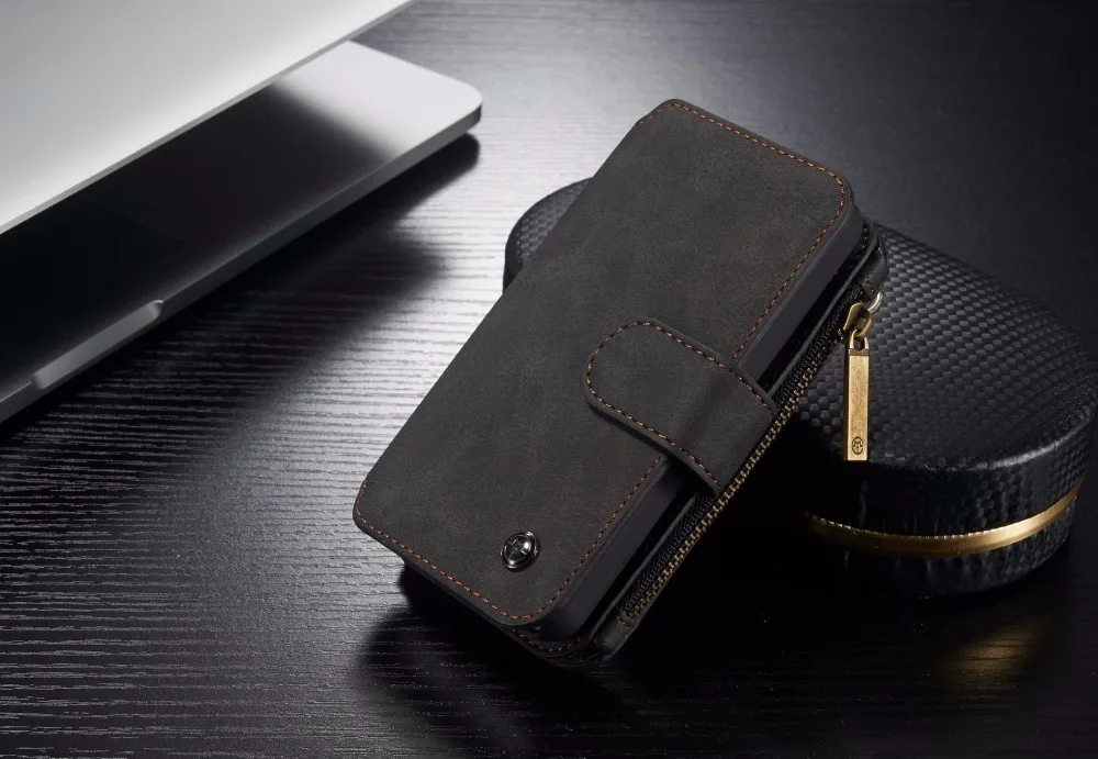 Для iPhone 5 5S iPhone 6 6s Plus 7 8 Plus CaseMe кошелек на молнии кожаный чехол для телефона iPhone XS Max XS X винтажный Чехол для мобильного телефона