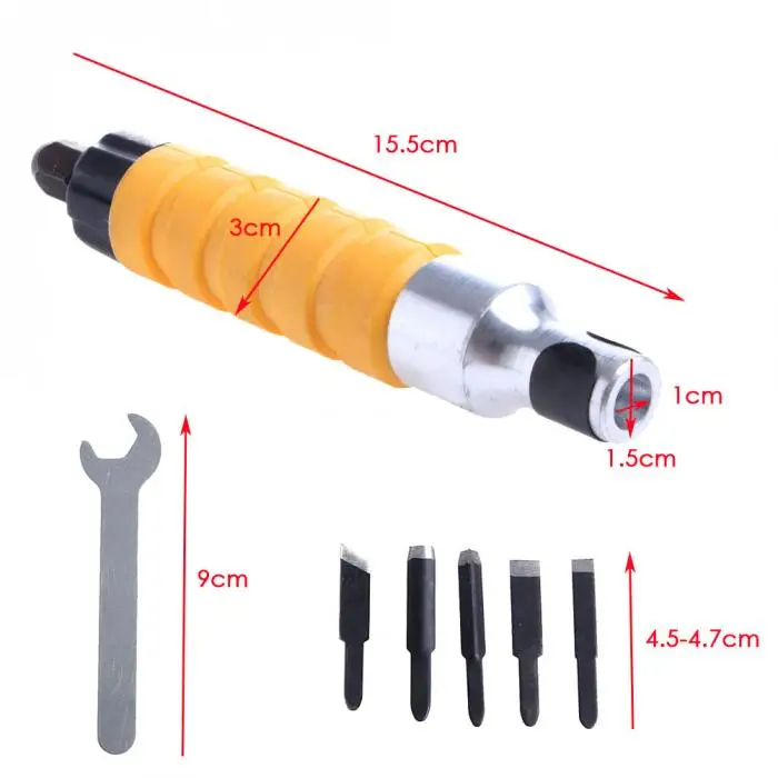 Electric Woodworking Carving Chisel Carving Wood Tools Engraving Knife Hand Tool with 5 Blades and 1 Wrench Electric Woodworking Carving Chisel Carving Wood Tools Engraving Knife Hand Tool with 5 Blades and 1 Wrench