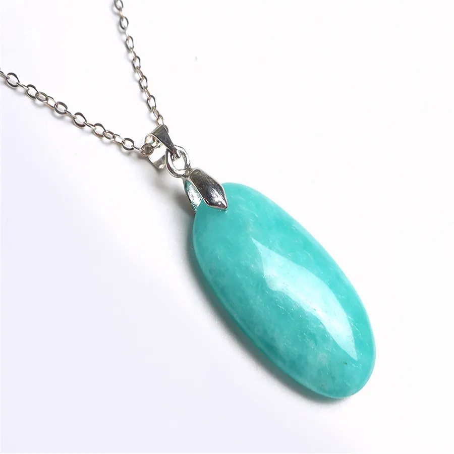 30*16*6mm Genuine Natural Brazil Amazonite Stone Fashion Blue Pendant