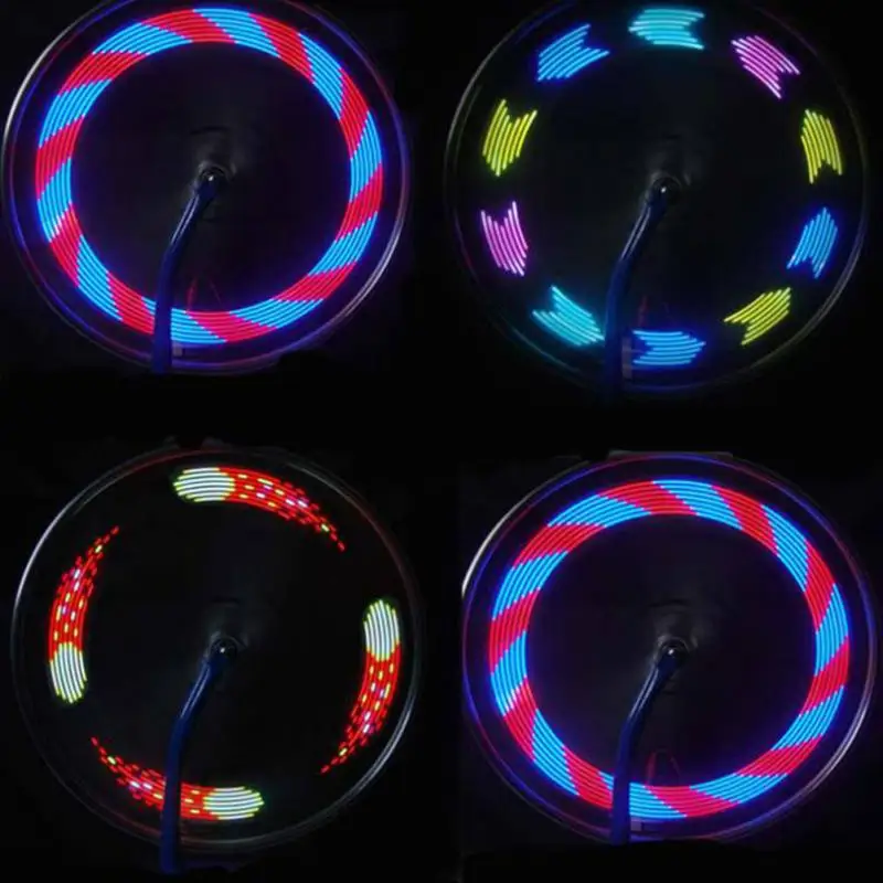 Excellent 30 Flash Patterns 14 LED Colorized Shock Sensor Wheel Spoke LED Light Universal Mountain Bike Bicycle Wheel Tire Decoration 2