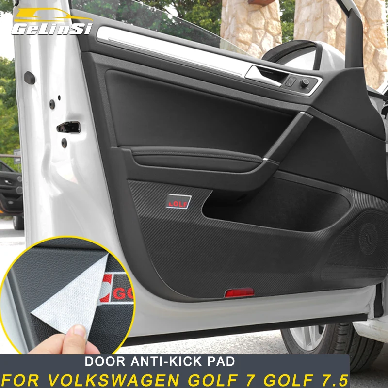 Gelinsi For Volkswagen Golf 7 Golf 7.5 Car Care Door Gate Protector Cover Auto Anti-kick Pad Trim Frame Interior Accessories