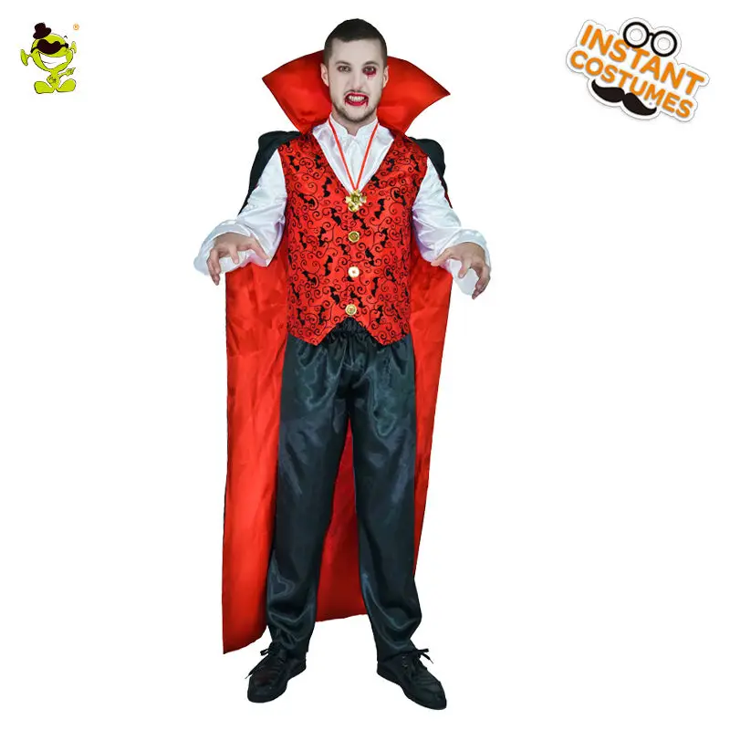 Мужские готический костюмы вампиров Европа вампир взрослых человек Косплэй наряд на Хэллоуин Карнавальный вечерние вампир роль играют костюмы