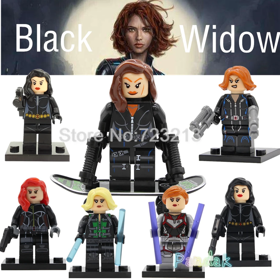 

Single Sale Black Widow the Avengers Endgame Super Hero Figure Heroine Natasha Romanoff Building Blocks Set Model Bricks Toy
