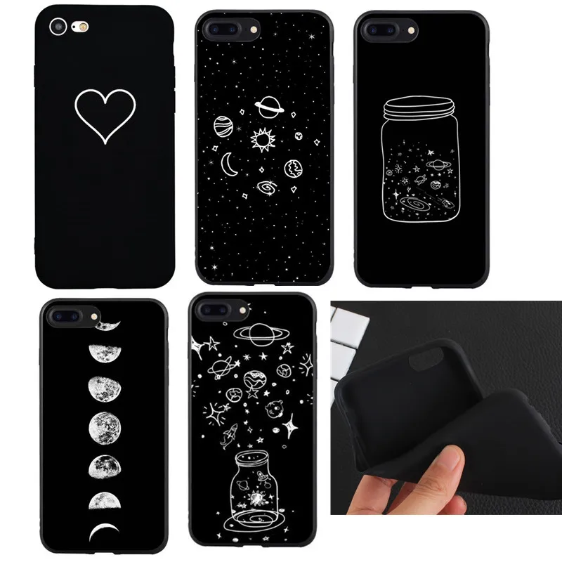 leef ermee bespotten Evaluatie For telefoon hoesje iphone 6 Black White Soft Phone Back Case Cover For  Apple iPhone 8 7 Plus 6 6S 5S 5 SE X Shell Capa Coque|Phone Case & Covers|  - AliExpress