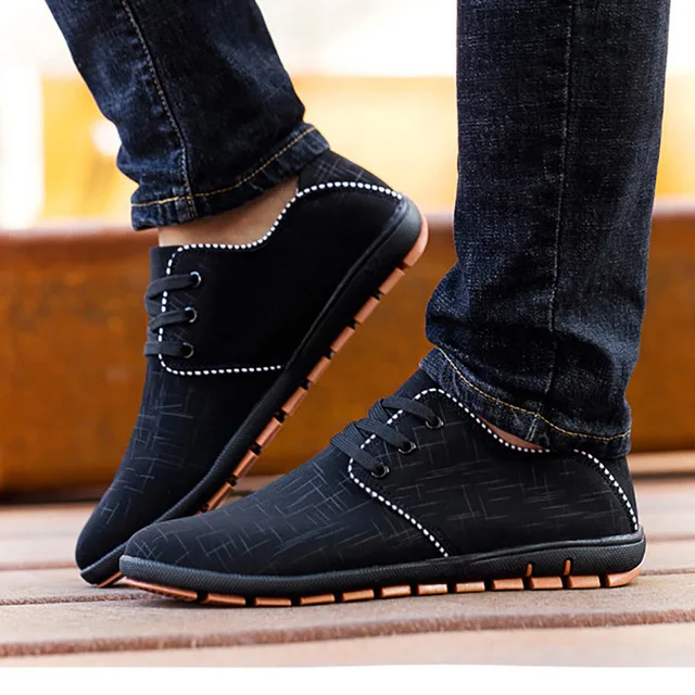 

New Plus Men Shoes Spring Summer Breathable Men Casual Shoes Low Laces Canvas Flat Shoes For Men Zapatillas Hombre AQ607-620