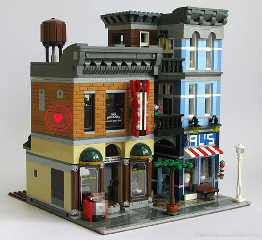 

New 2262Pcs Street Detective's Office fit legoings creator city streetview figures Model Building Blocks Bricks