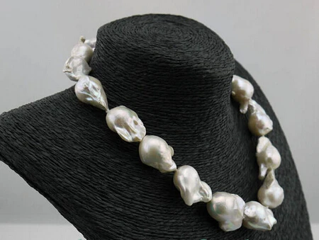 

Jewelr 005577 baroque white keshi reborn freshwater pearl necklace 18inch