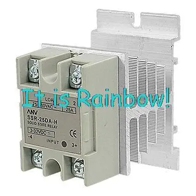 

Free Shipping 3-32VDC / 75-480VAC 25A DC to AC SSR Solid State Relay w Aluminum Heat Sink