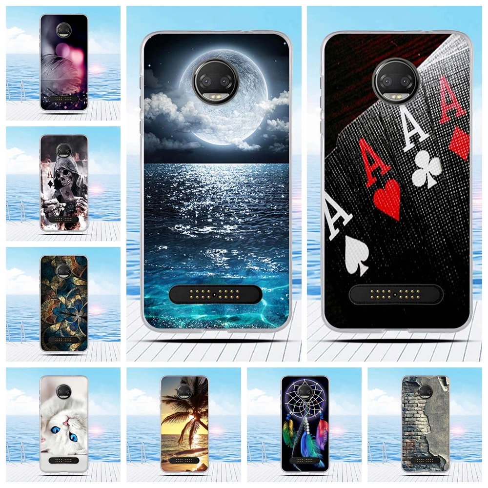 

Cartoon 3D Relief Printing Pattern Back Cover TPU Soft Silicone Coque Capa For Motorola Moto Z2 Force Z Force (2nd gen.) Funda