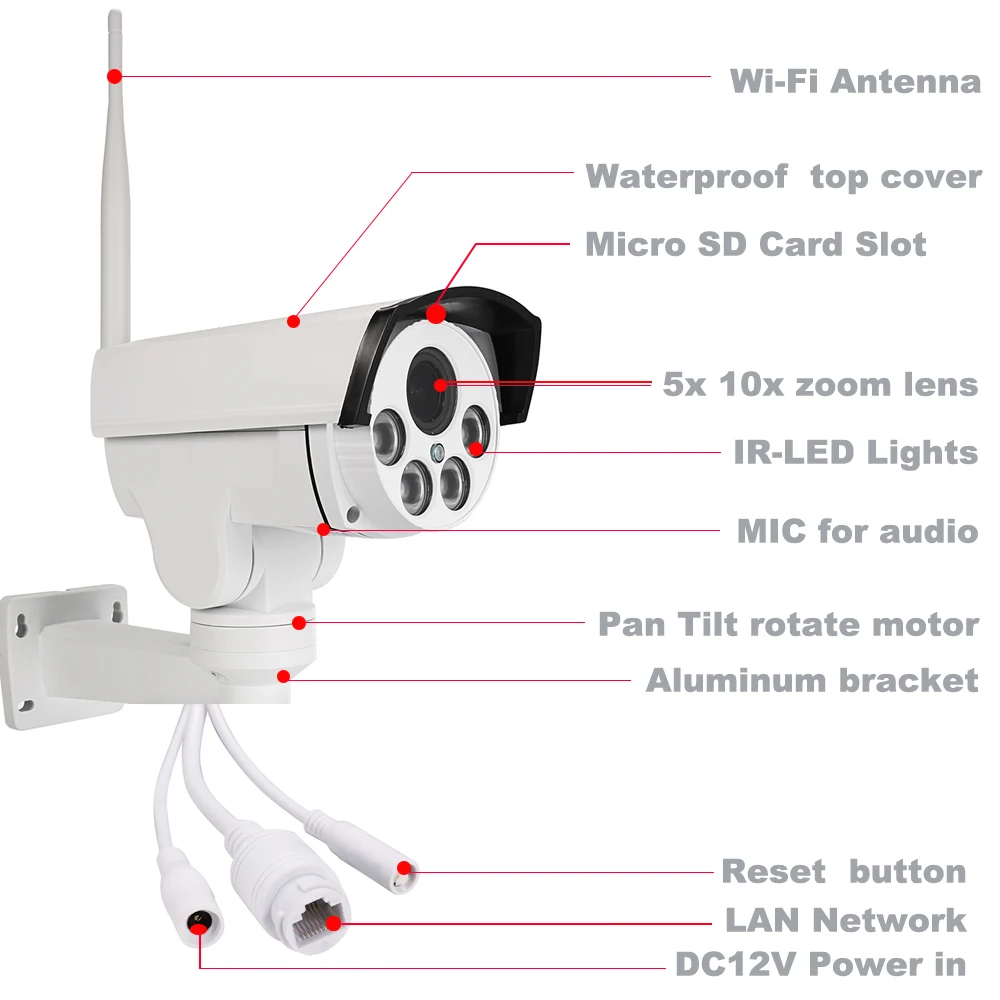 2MP 5MP Wi Fi Беспроводной Камеры Скрытого видеонаблюдения на открытом воздухе