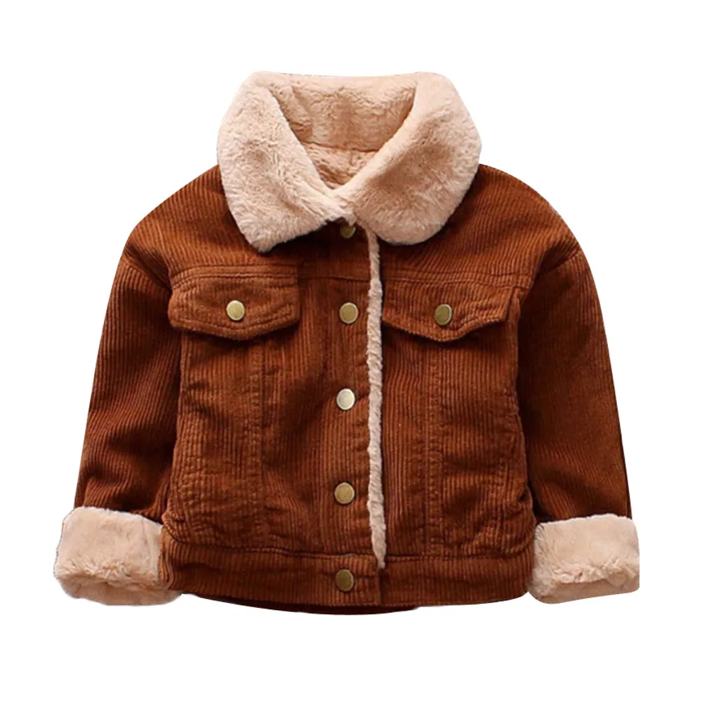 ARLONEET/зимнее плотное пальто для мальчиков и девочек; детская Вельветовая теплая куртка с бархатной подкладкой; W1127