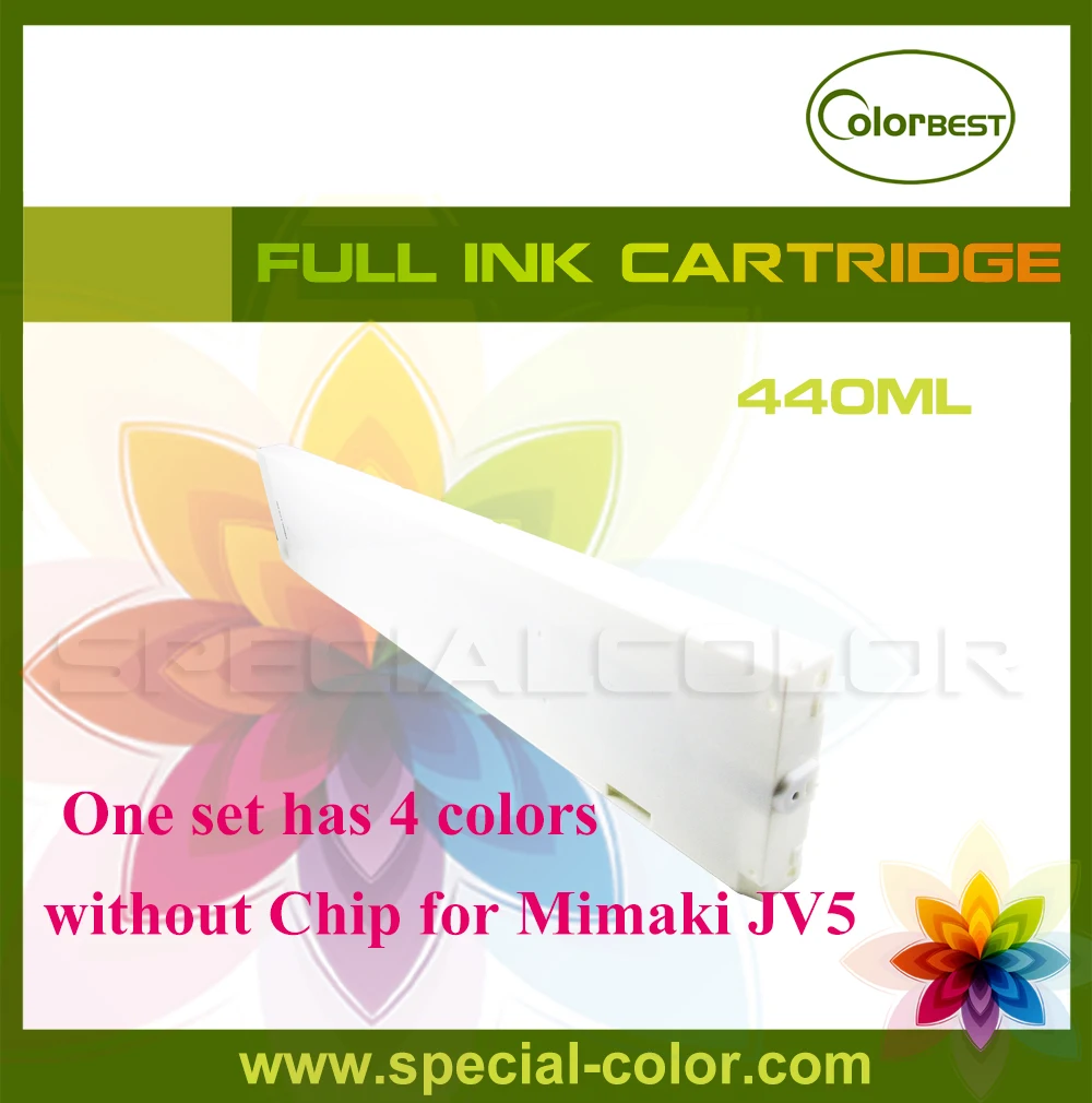 

Mimaki JV5 eco solvent ink cartridge without chip 440ml 4 color