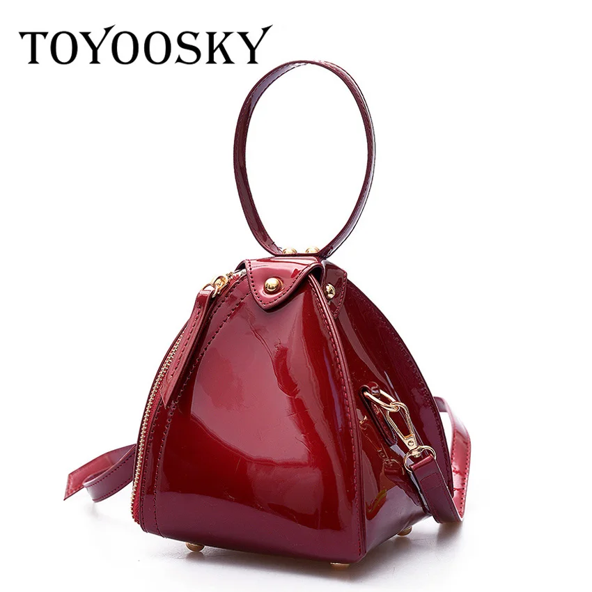 

TOYOOSKY Fashion Mini Women Bags 2017 Vintage Triangle Crossbody Bags Female Mirror Leather Messenger Bag Purse Ladies Handbag