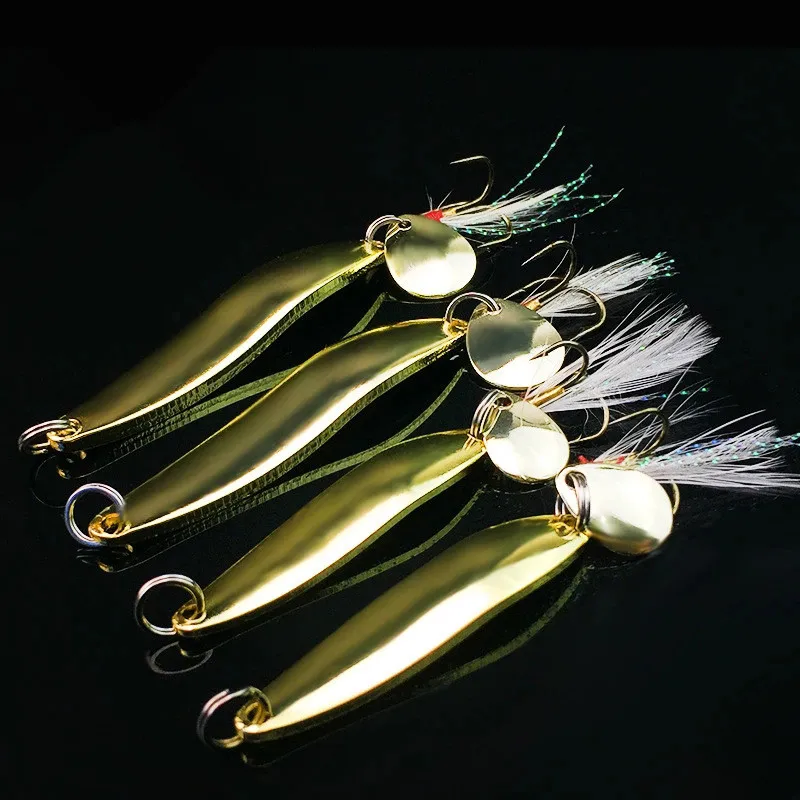 Fishing Spoon Lure Noisy Blade Spoons Willow Leaf Shape Artificial