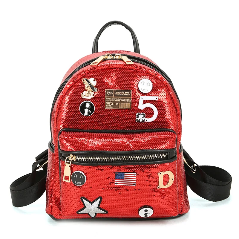 

Women Sequins Backpack Leisure Travel Bag Girls Bling Bling Preppy Candy School Bag Ladies Fashion Small Rucksack