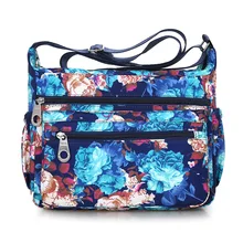 Женская одноцветная Водонепроницаемая нейлоновая сумка через плечо на молнии, сумка через плечо с цветочным рисунком, Прямая поставка, новинка