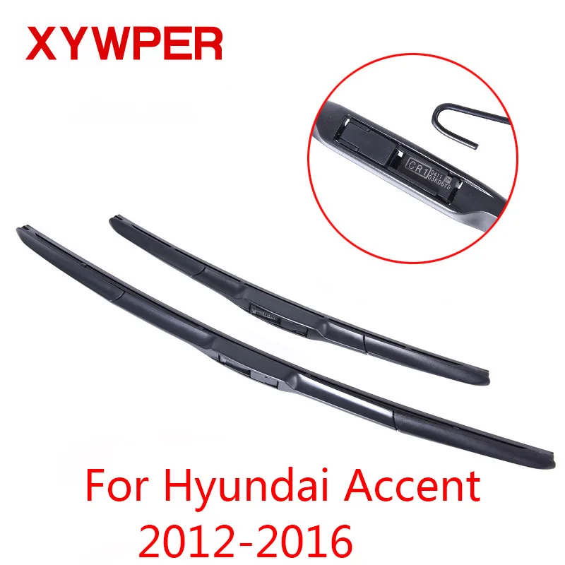 Щетки стеклоочистителя XYWPER для hyundai Accent 2006 2007 2008 2009 2010 2011 2012 2013-2016автомобильные аксессуары мягкие резиновые стеклоочистители - Цвет: 2012-2016