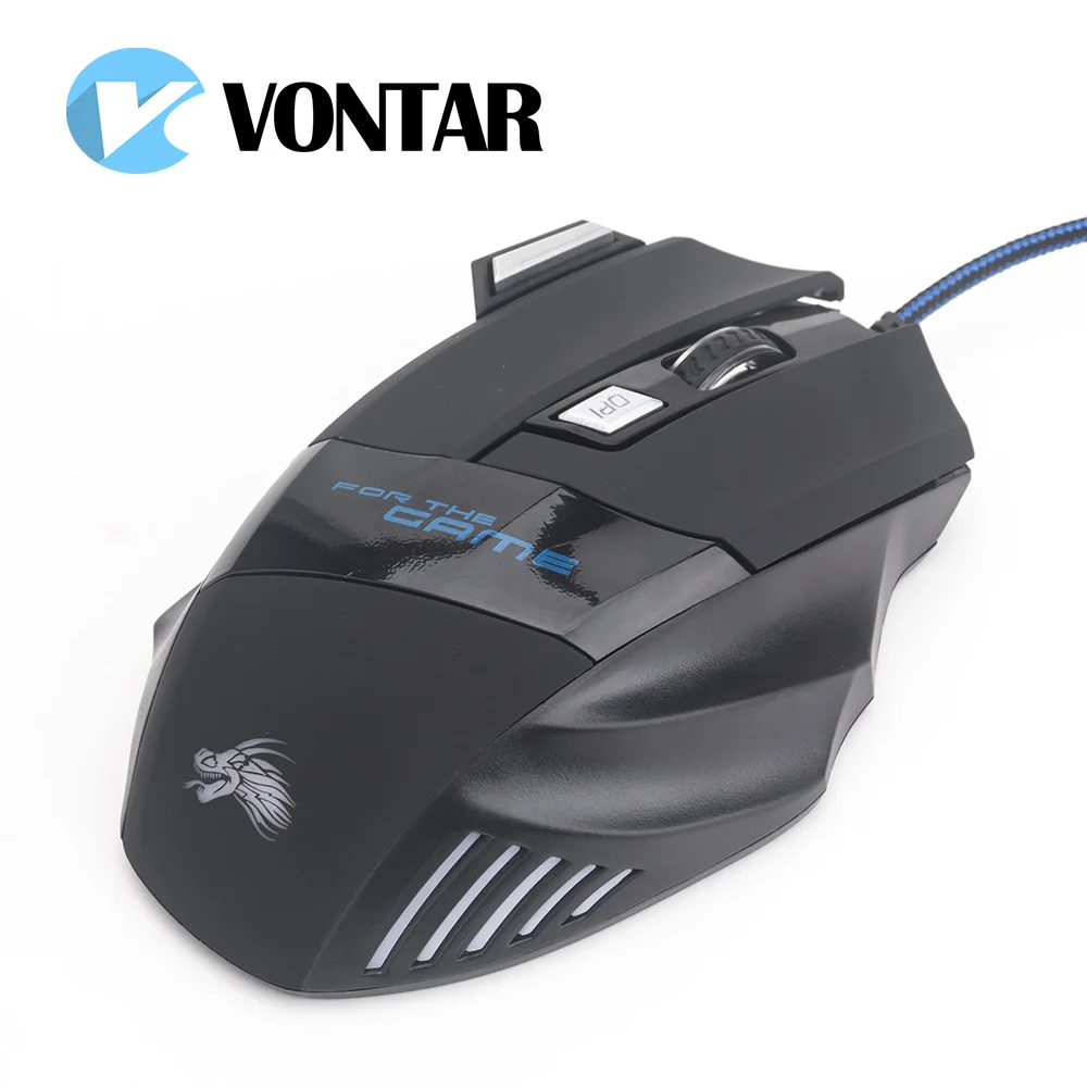 Professional VONTAR 5500 DPI Gaming Mouse 7 Buttons LED Optical USB Wired Mice for Pro Gamer Computer Better than X7 mouse