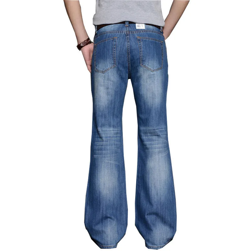 Мужские джинсы, мужские s Modis, большие расклешенные джинсы, свободный крой, высокая талия, мужские дизайнерские классические синие джинсы