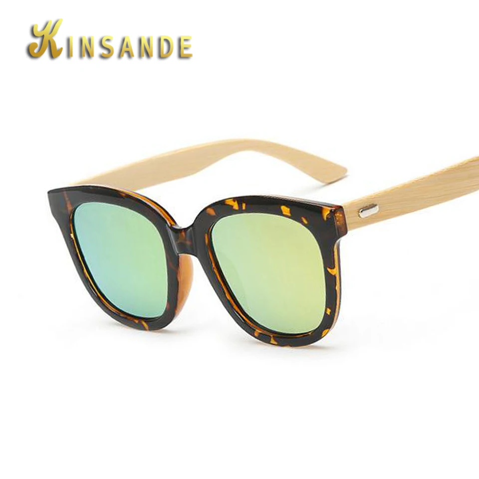 KINSANDE 2017 New Fashion Handmade Bamboo Wood Sunglasses Male and Female Round Frame font b Gafas