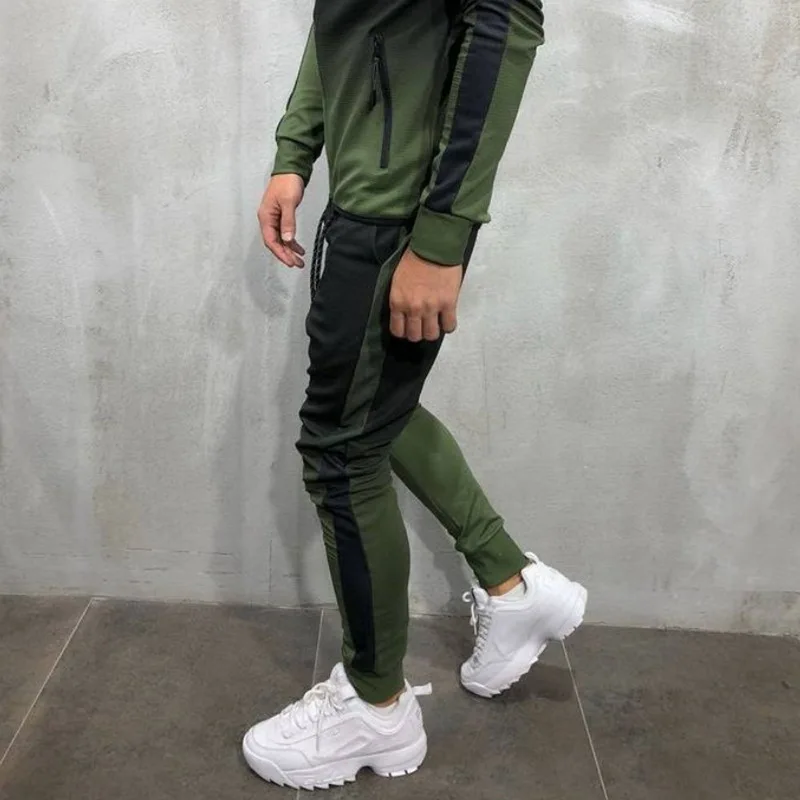 Gradient Set Men Two Piece Outfits Zipper Track Jacket Sweatpants Mens Sports Suits Casual Pants Sweatshirt Sweatsuit Tracksuits