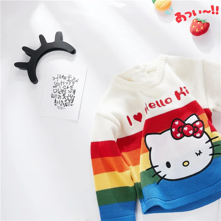 

2019 AUTUMN GIRLS SWEATERS CARTOON CAT BABY GIRL CLOTHING vsco girl vestidos de bebe invierno
