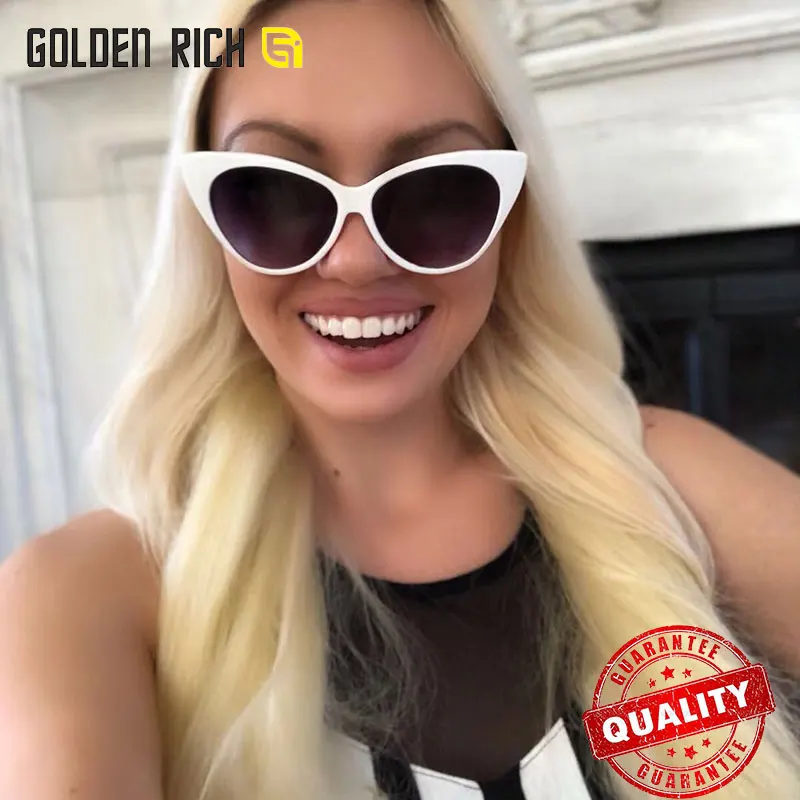 

Cat Eye Women Sunglasses Women 2018 Brand Designer Leopard Print Mirror Retro Sun Glasses UV400 GOLDEN RICH GR6018781