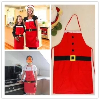 

Christmas Decoration Apron Kitchen Home Cooking Baking Chef Red Aprons Santa Christmas Dinner Party Apron Household Cleaning