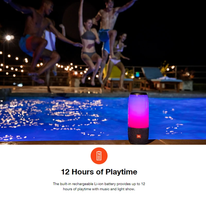 JBL Pulse3 Bluetooth динамик IPX7 водонепроницаемый аудио сабвуфер стерео телефон