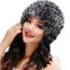 Вязаные новые женские модные настоящие вязаные шапки из кроличьего меха Рекс Женские зимние теплые очаровательные шапочки женский головной убор шапки