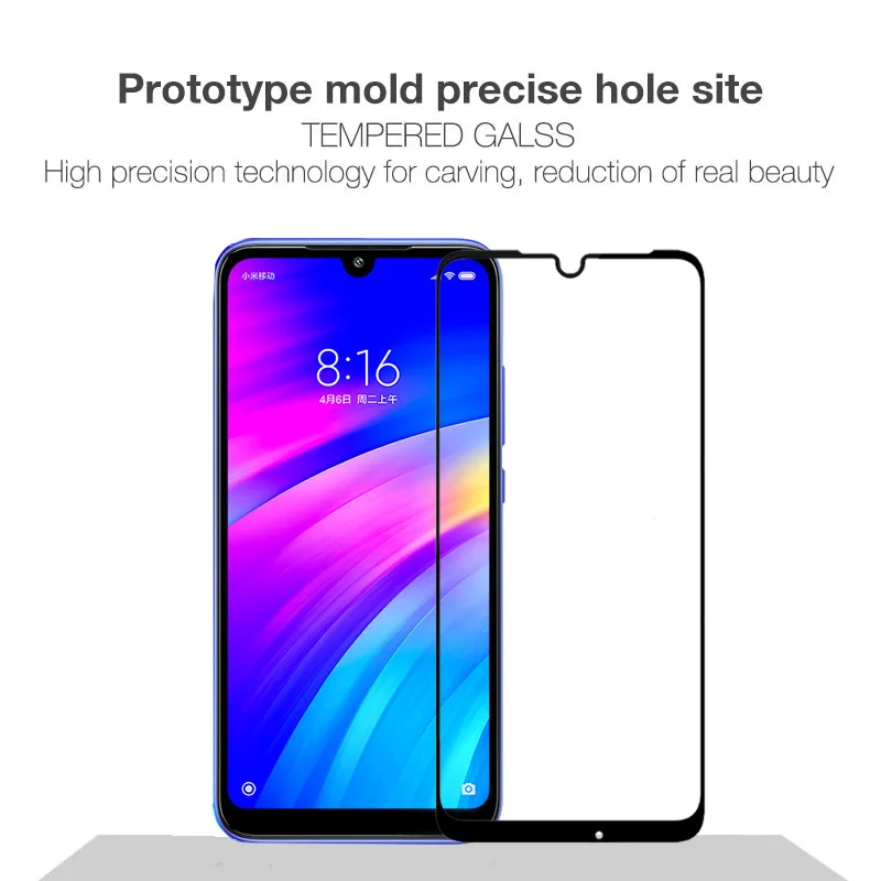 Nicotd 2PCS Glass For Xiaomi Redmi 7 Full Coverage Film 2.5D For Redmi Note7 Pro Tempered Glass Explosion proof Screen Protector (5)