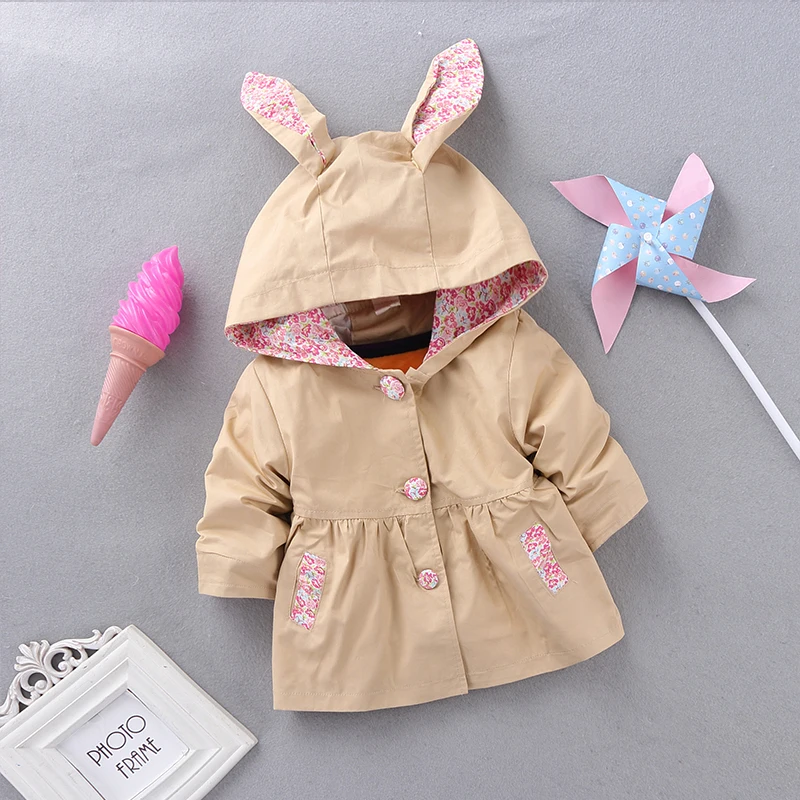 Bebê com Capuz Jaqueta de Algodão Roupas para Meninas Cabolsa Anos Crianças Primavera Outono Manteau Fille Blusão Kf255 1-4 5 Cheap Jaquetas e casacos