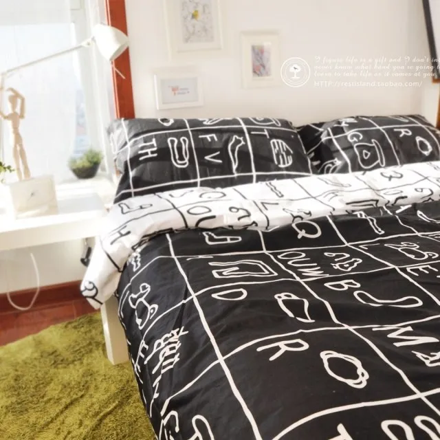 black and white childrens bedding