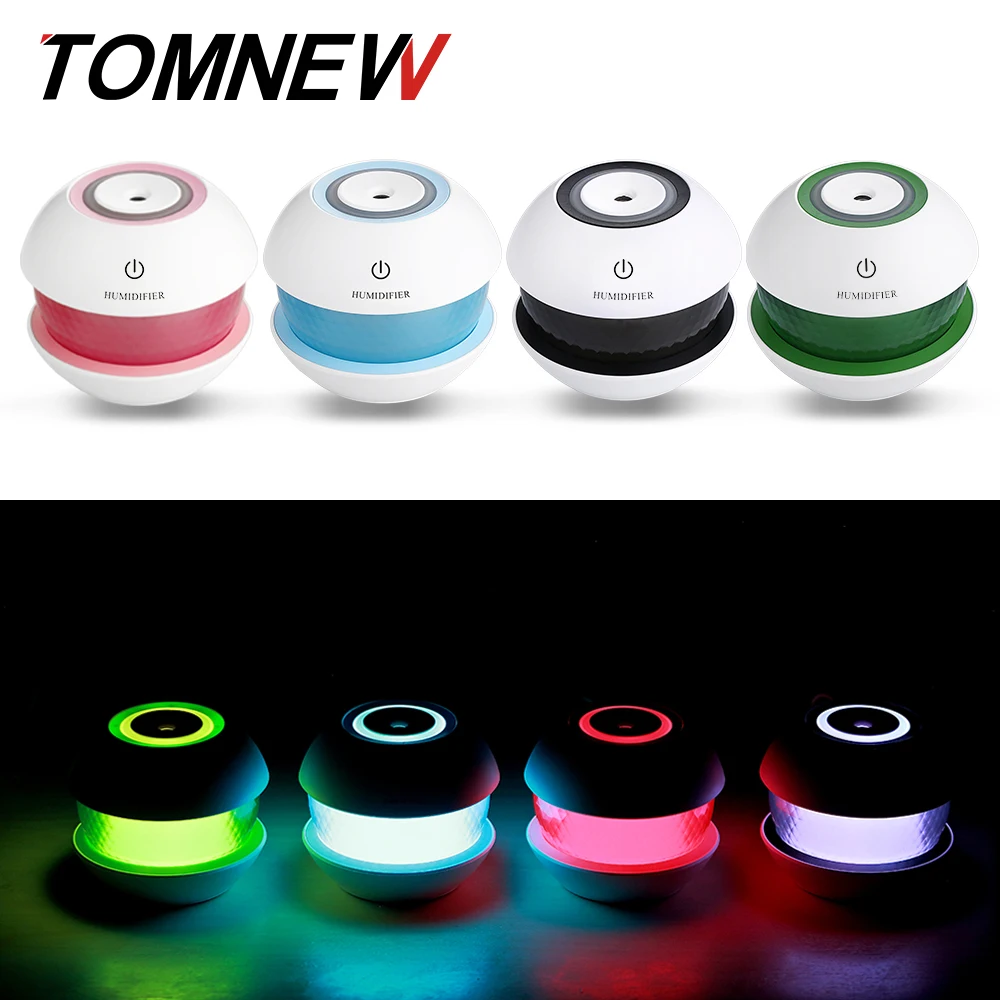 

TOMNEW USB Mini Cool Mist Humidifiers 150ML Portable Ultrasonic Power-Off Air Diffuser with LED Night Light for Home Office Car