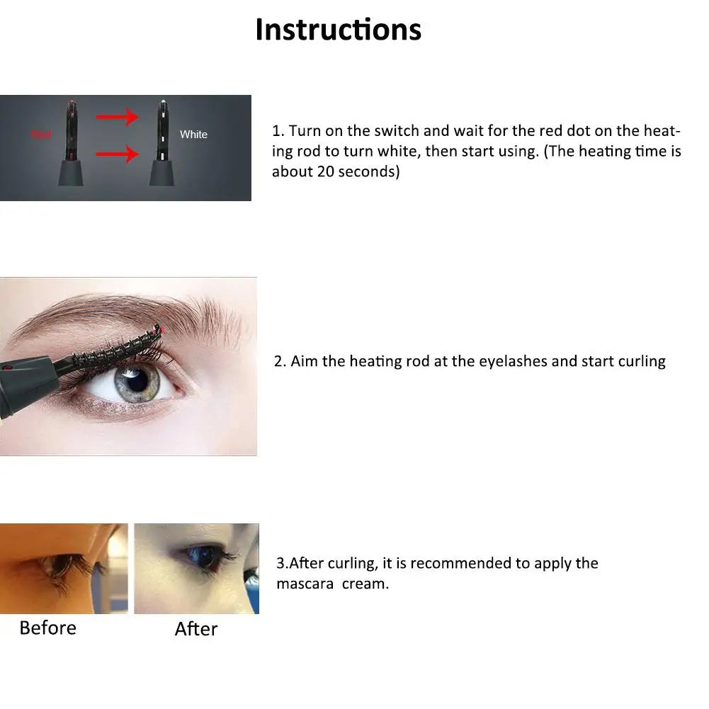 Электрический Подогрев бигуди для ресниц USB Электрический нагрев Макияж ресницы с Подогревом Бигуди для ресниц длительная красота инструмент