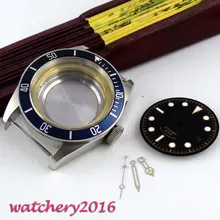 41 мм сапфировое стекло Дата светящаяся fit 8205 8215 821A 2836 miyota 82 механизм корпус часов+ циферблат+ руки