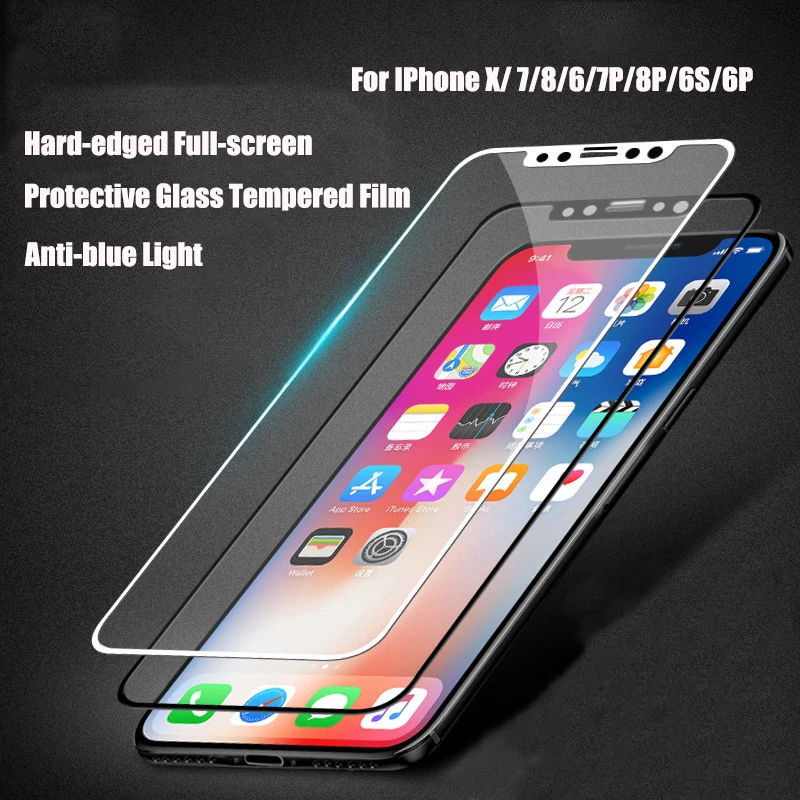 Anti blue Light Tempered Glass Screen Protector For Iphone X/7/8/6/6S