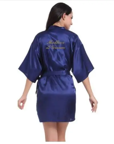navy blue robe gold writing kimono bridal party robe bridesmaid sister mother of the groom bride robes wedding best gift
