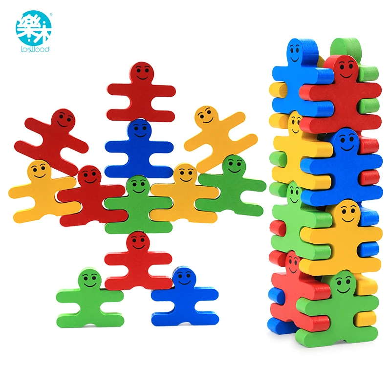 Baby Wooden font b Toys b font font b blocks b font balance game building font