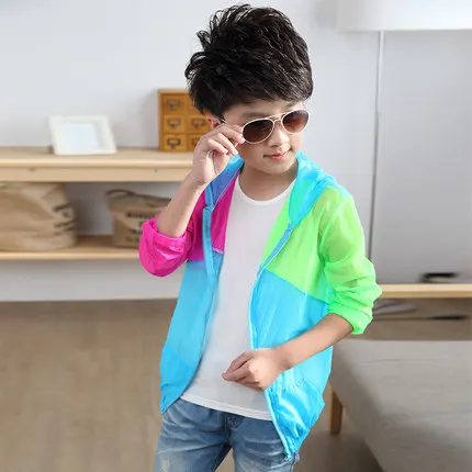 Г. летняя модная детская одежда для мальчиков и девочек, цветная стеганая куртка с длинными рукавами для путешествий Солнцезащитная clothing4-14T - Цвет: Photo Color