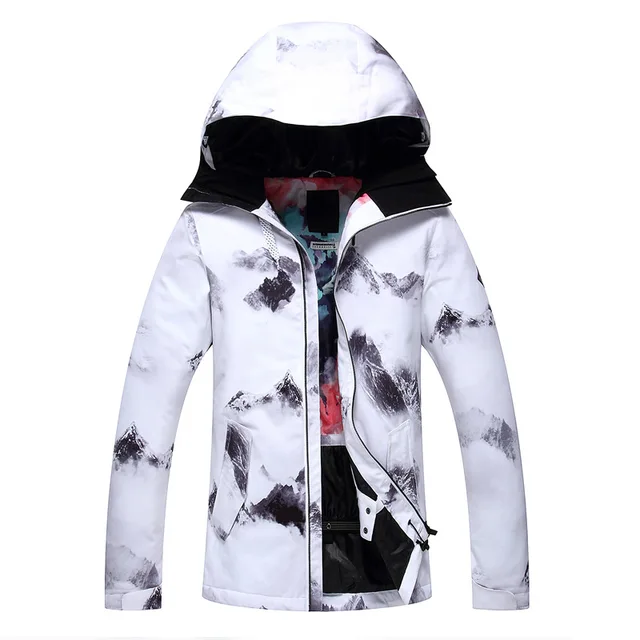 Gsou Snow quality Ski Suit white ski jacket Women's winter windproof waterproof mountaineering ski wear women's clothing