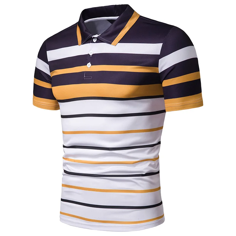 striped print mens polo shirt brands 