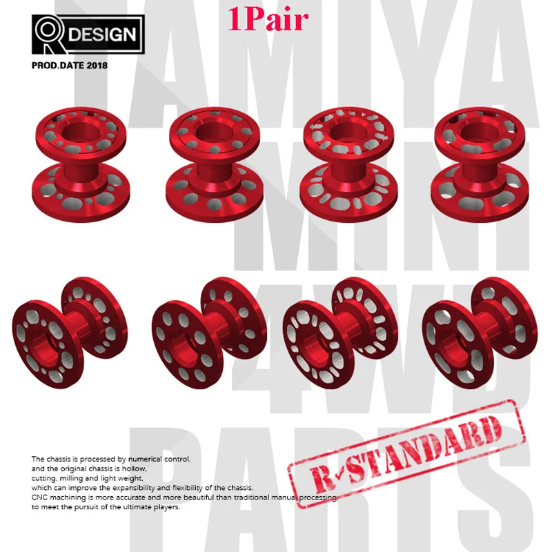 

1Pair 13mm 95379 Guide Wheel Roller CNC Processing Lightweight Hollow for RC Model Cars Tamiya Mini 4WD Racing Car Accessories